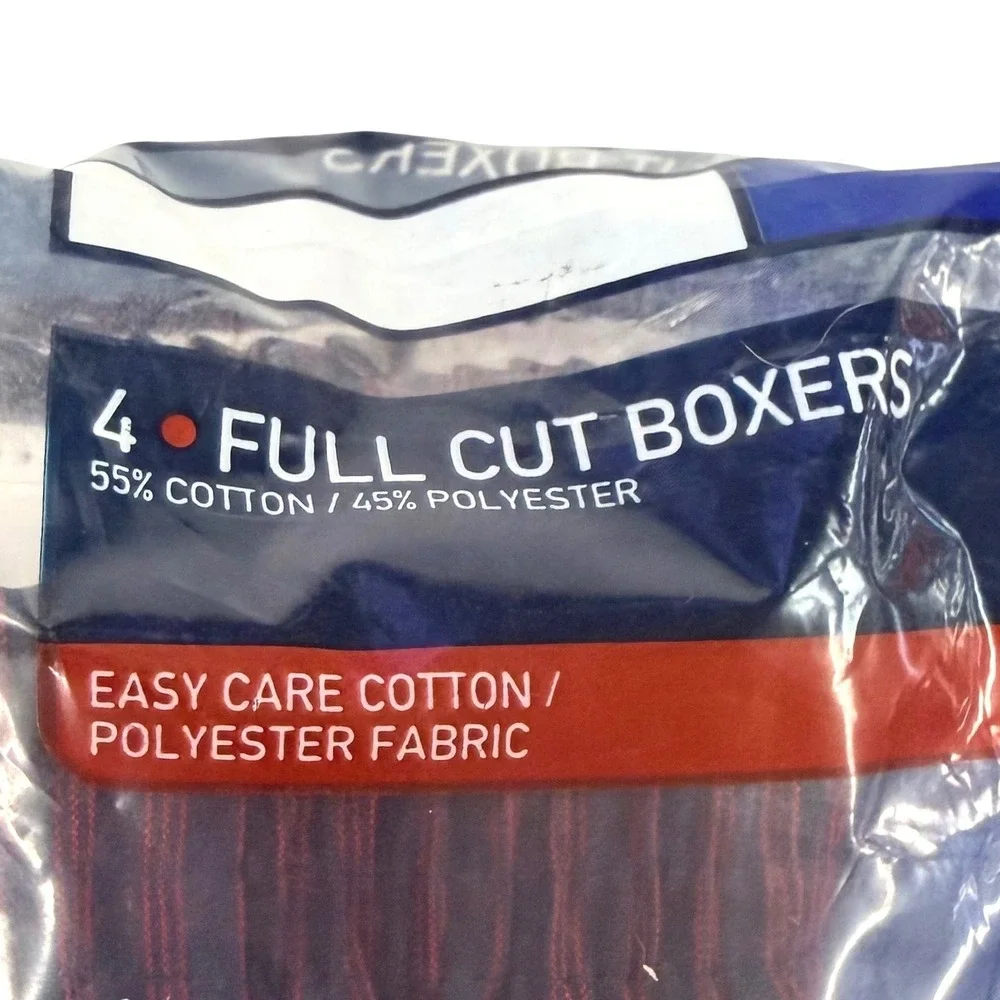 Jockey Full‎ Cut Classic Boxers 4 PACK Men XL Multicolor Plaid Cotton Blend Y2K